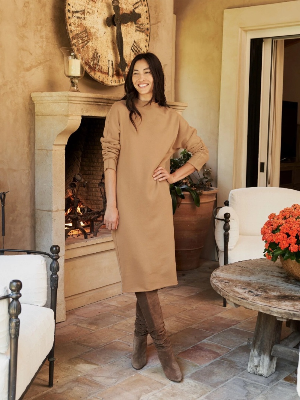 Frank & Eileen Isabelle Triple Fleece Dress in Camel
